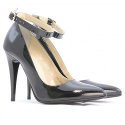 Eleganckie buty damskie 1247 lakierowane petrol perłowe