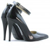 Eleganckie buty damskie 1247 lakierowane petrol perłowe