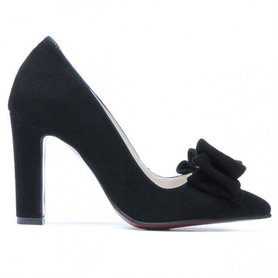 Eleganckie buty damskie 1252 czarna antilopa