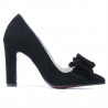 Eleganckie buty damskie 1252 czarna antilopa