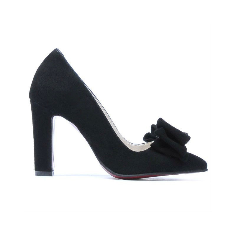 Eleganckie buty damskie 1252 czarna antilopa