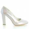 Eleganckie buty damskie 1214 lakierowane beż perłowy