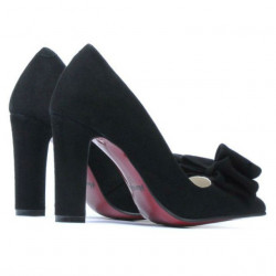 Eleganckie buty damskie 1252 czarna antilopa
