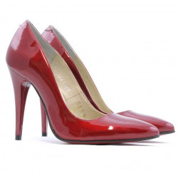 Eleganckie buty damskie 1241 lakierowane bordowe