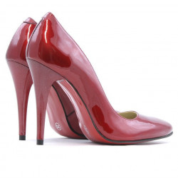 Eleganckie buty damskie 1241 lakierowane bordowe