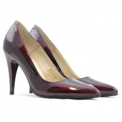 Eleganckie buty damskie 1246 lakier bordowy 01