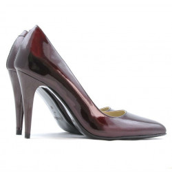 Eleganckie buty damskie 1246 lakier bordowy 01