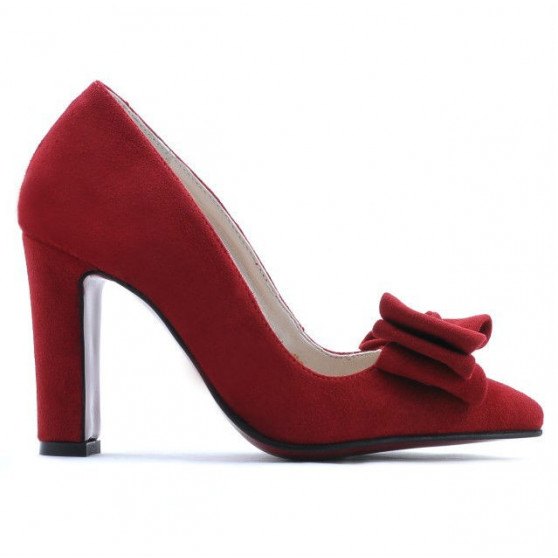 Eleganckie damskie buty 1252 czerwony zamsz