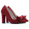 Eleganckie damskie buty 1252 czerwony zamsz