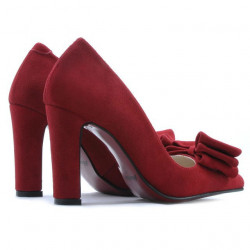 Eleganckie damskie buty 1252 czerwony zamsz