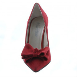 Eleganckie damskie buty 1252 czerwony zamsz