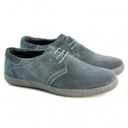 Buty casual męskie 774 antracyt welur