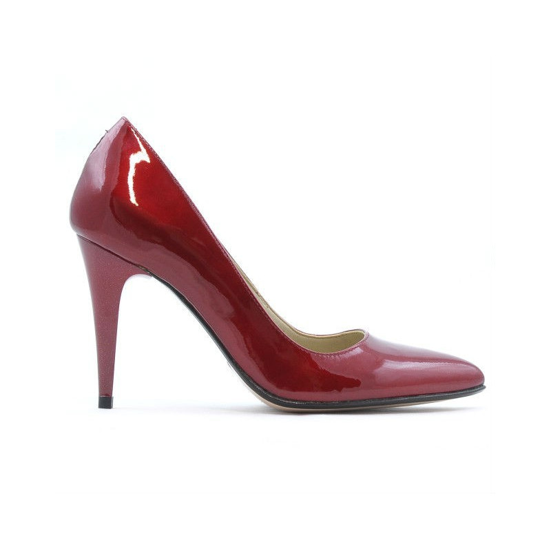 Eleganckie buty damskie 1246 lakierowane bordo