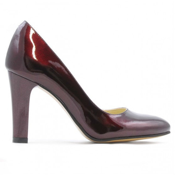 Eleganckie buty damskie 1243 lakier bordowy01
