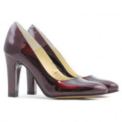Eleganckie buty damskie 1243 lakier bordowy01