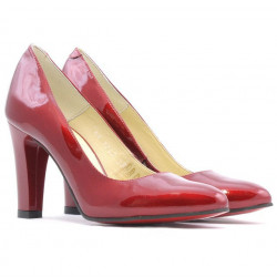 Eleganckie buty damskie 1243 bordowe lakierowane