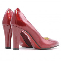 Eleganckie buty damskie 1243 bordowe lakierowane