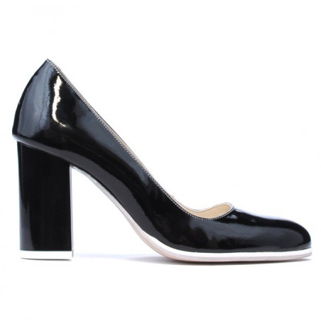 Eleganckie/casualne buty damskie 1254 lakier czarny