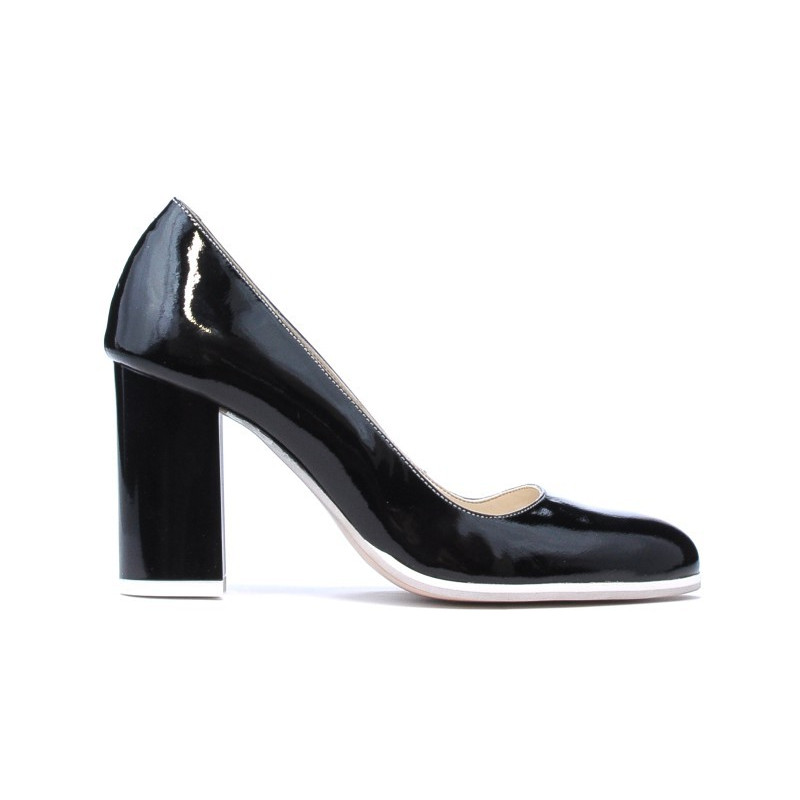 Eleganckie/casualne buty damskie 1254 lakier czarny