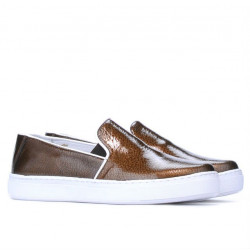 Damskie buty sportowe 658 lakierowane miedziane biz