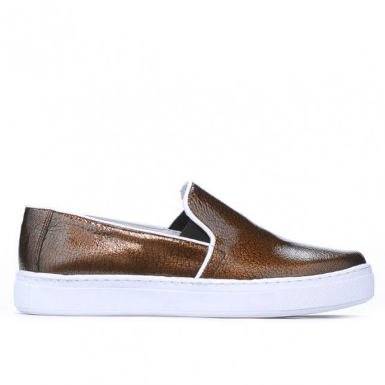 Damskie buty sportowe 658 lakierowane miedziane biz