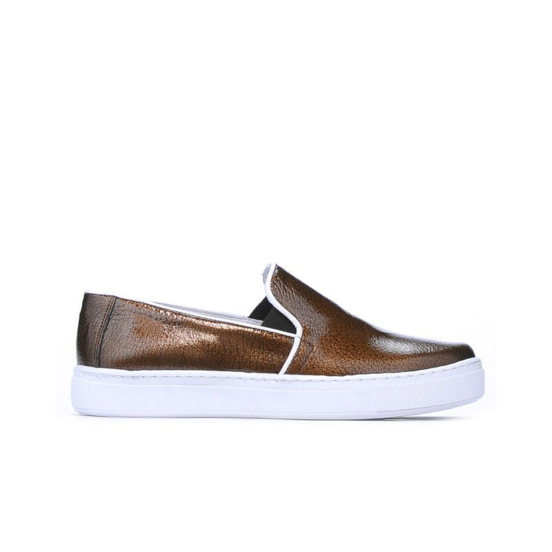 Damskie buty sportowe 658 lakierowane miedziane biz