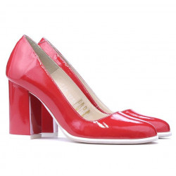 Eleganckie/casual buty damskie 1254 czerwony lakier