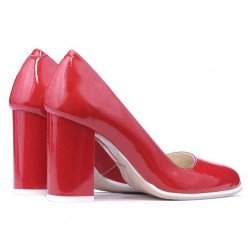 Eleganckie/casual buty damskie 1254 czerwony lakier