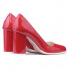 Eleganckie/casual buty damskie 1254 czerwony lakier