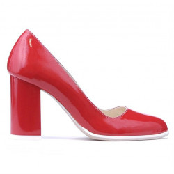 Eleganckie/casual buty damskie 1254 czerwony lakier