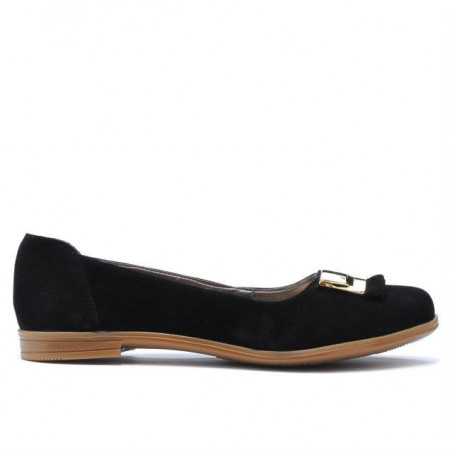 Damskie baleriny 674 czarne welur