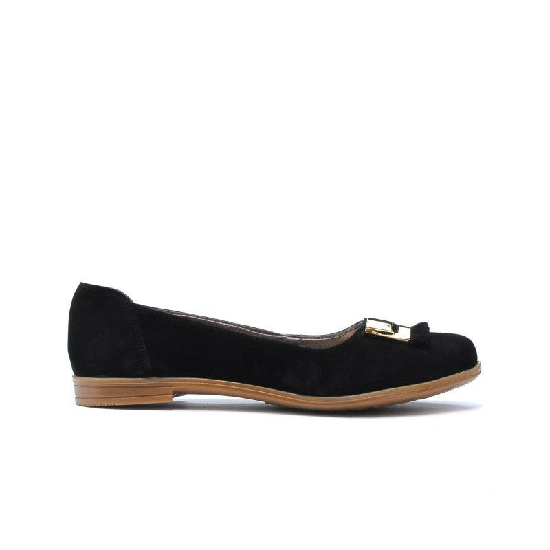 Damskie baleriny 674 czarne welur