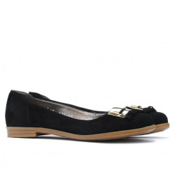 Damskie baleriny 674 czarne welur