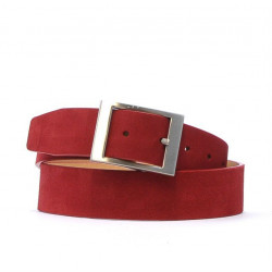 Pasek damski 02m czerwony welur