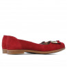 Baleriny damskie 674 czerwone welur