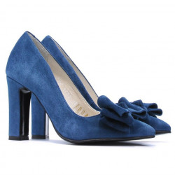 Eleganckie damskie buty 1252 turkusowa antilopa