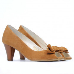 Sandały damskie 1255 camel zamsz