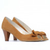 Sandały damskie 1255 camel zamsz