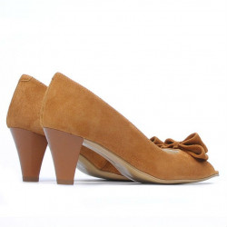 Sandały damskie 1255 camel zamsz