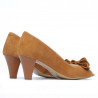 Sandały damskie 1255 camel zamsz