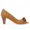 Sandały damskie 1255 camel zamsz