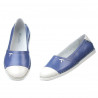 Baleriny damskie 7003 niebieskie kombinowane