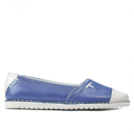 Baleriny damskie 7003 niebieskie kombinowane