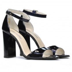 Damskie sandały 1259 lakierowane czarne+fioletowy (kameleon)
