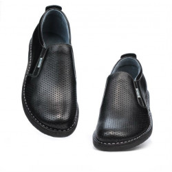 Casualowe buty męskie 7200p czarne perforowane