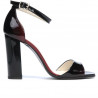 Damskie sandały 1259 lakierowane bordo+czarne