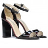 Damskie sandały 1259 lakierowane bordo+czarne