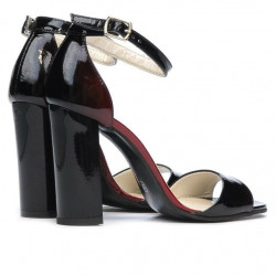 Damskie sandały 1259 lakierowane bordo+czarne