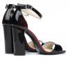 Damskie sandały 1259 lakierowane bordo+czarne