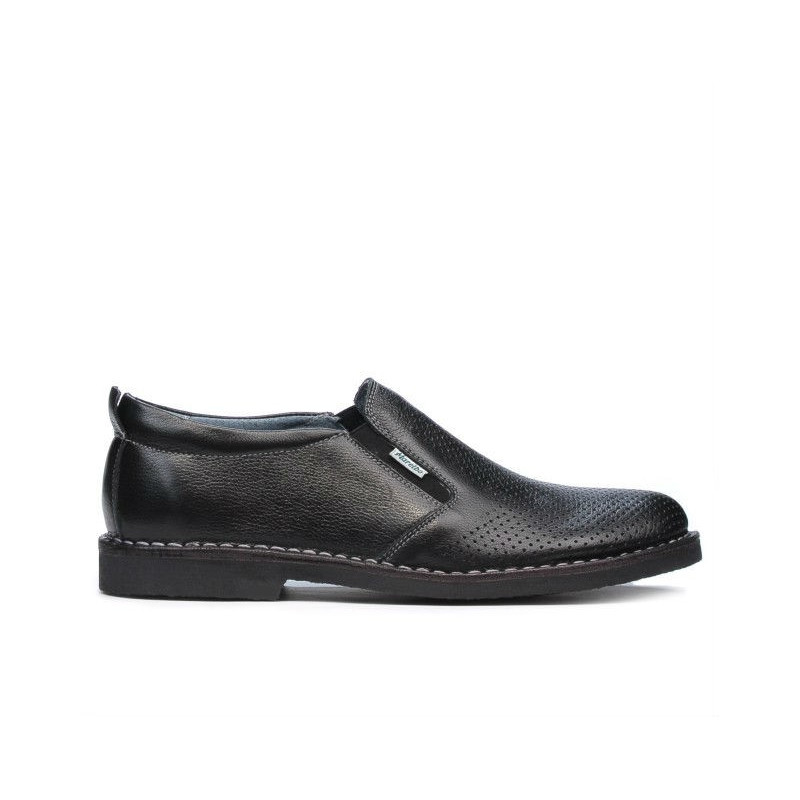 Męskie buty casual (duże rozmiary) 7200mp czarny perforowany